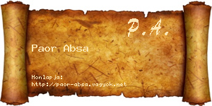 Paor Absa névjegykártya